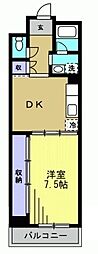 フラットフォーレスト 1DKの間取図画像
