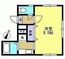 ホームズ桜坂 1Kの間取図画像