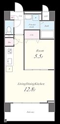 エリヴィエール 1LDKの間取図画像