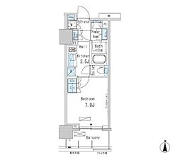 パークアクシス蒲田ステーションゲート 1Kの間取図画像