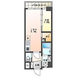ヴィラルーチェ 1LDKの間取図画像