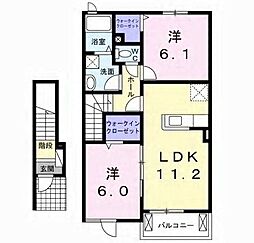 Bonheur景真B 2LDKの間取図画像
