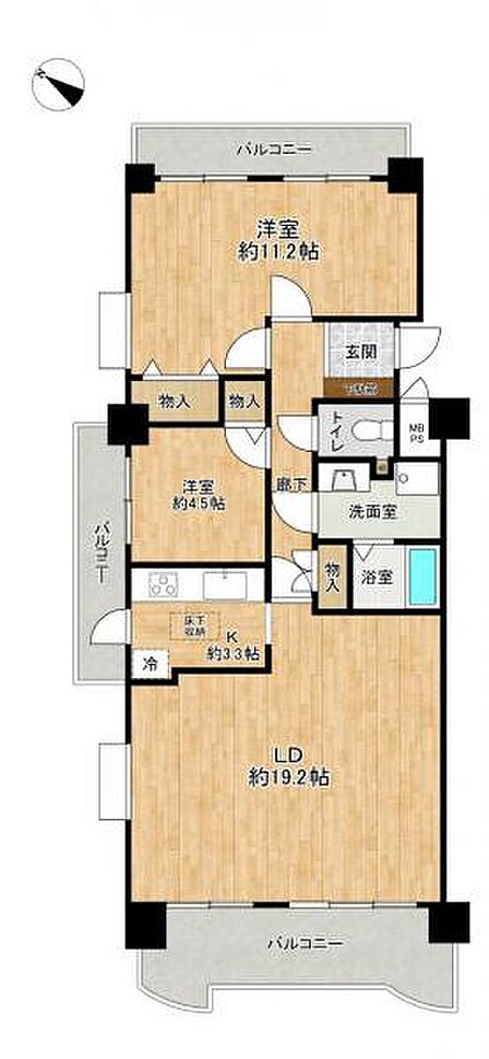 全体的に広さにゆとりがあるため、余裕をもって家具を置いていただけます!
