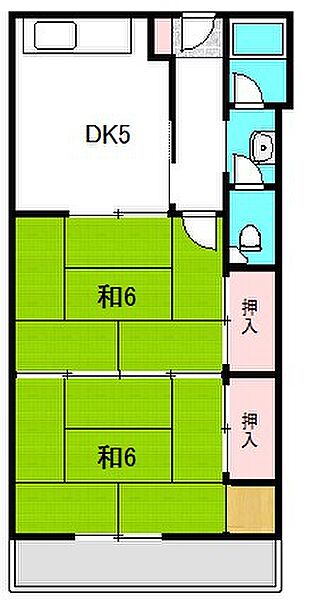 大阪府門真市向島町(賃貸マンション2DK・4階・38.00㎡)の写真 その2