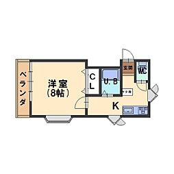 エクセラーント23 1Kの間取図画像