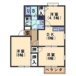シェモアクボ 3DKの間取図画像