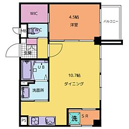 グランルージュ十一屋 1LDKの間取図画像