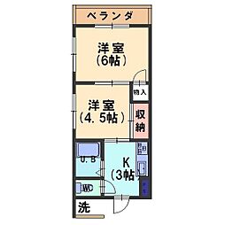シェトワビル 2Kの間取図画像