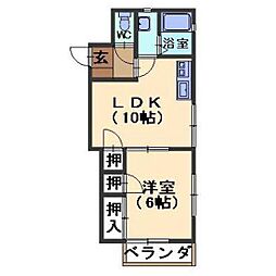 ハイツジュネス 1LDKの間取図画像