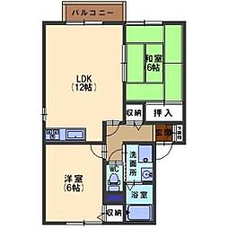 ラ・シャンブル 2LDKの間取図画像