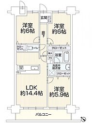 アルファスマート丸亀城東 3LDKの間取図画像