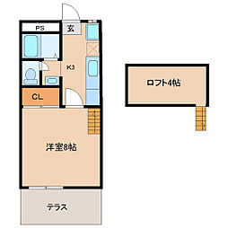 ロフトくまもと坂2 1SKの間取図画像