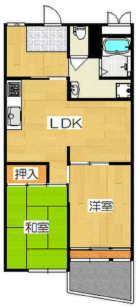 2LDK 間取り