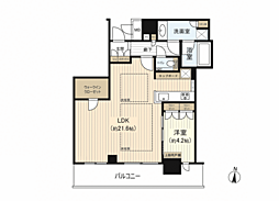 ブランズタワー梅田ノース 1LDKの間取図画像