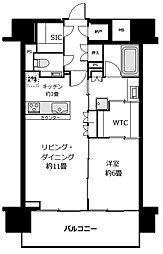 ザ・パークハウス愛宕虎ノ門 1207 1LDKの間取り