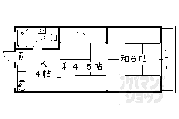 京都府京都市下京区西七条御領町(賃貸マンション2K・3階・32.00㎡)の写真 その2