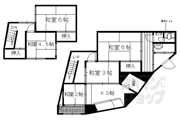 京都府京都市左京区浄土寺下南田町(賃貸一戸建5K・--・53.87㎡)の写真 その2