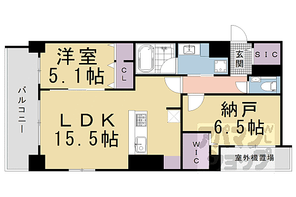 クオリア京都東山 205｜京都府京都市東山区三条通白川橋東入ル五軒町(賃貸マンション1SLDK・2階・67.19㎡)の写真 その2