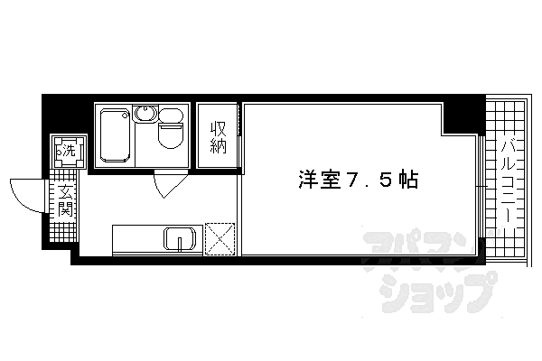 ナチュール・イナオ 203｜京都府京都市下京区富小路通綾小路下る塗師屋町(賃貸マンション1K・2階・20.66㎡)の写真 その2