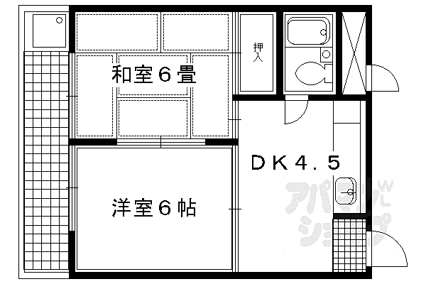 京都府京都市左京区高野竹屋町(賃貸マンション2DK・2階・30.00㎡)の写真 その2