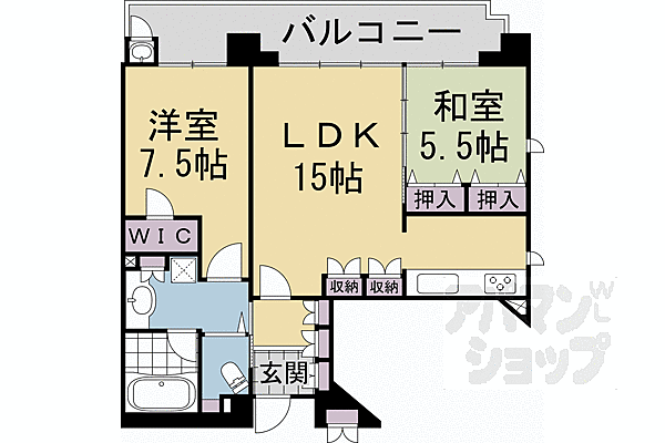 グランドヒルズ岡崎神宮道 503｜京都府京都市左京区岡崎円勝寺町(賃貸マンション2LDK・5階・66.28㎡)の写真 その2