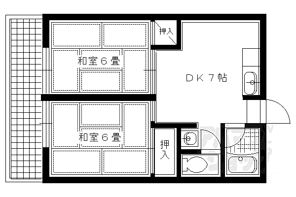 京都府京都市左京区山端大城田町(賃貸マンション2DK・2階・39.49㎡)の写真 その2