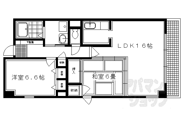 鴨川銀杏館 506｜京都府京都市上京区駒之町(賃貸マンション2LDK・5階・71.27㎡)の写真 その2