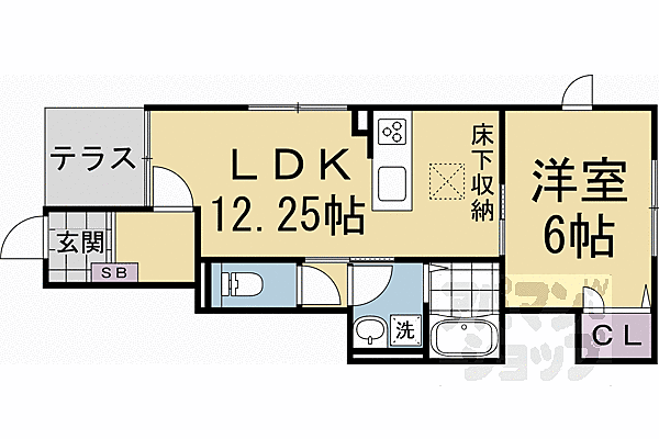 京都府京都市左京区田中上玄京町(賃貸アパート1LDK・1階・41.11㎡)の写真 その2