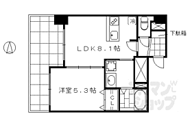 京都府京都市下京区大宮通松原下る西側上五条町（賃貸マンション1DK・6階・34.04㎡） その2