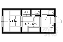 コーポ藤本 2Kの間取図画像