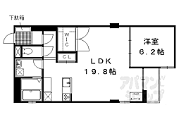 ヴィラスタジオーネ御所南 3階1LDKの間取り