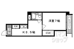 ラ・フォーレ堺町 4階1Kの間取り