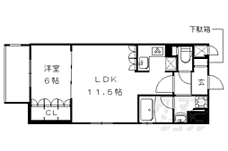 リーガル京都聖護院 5階1LDKの間取り
