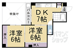 クローカス三条 2DKの間取図画像