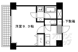 プラザ五条鴨川 2階1Kの間取り