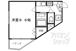 阪急京都本線 大宮駅 徒歩7分の賃貸マンション 1階1Kの間取り