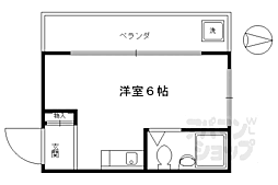 ブリランテ智積院 2階ワンルームの間取り