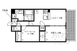叡山電鉄叡山本線 元田中駅 徒歩9分の賃貸マンション 1階1SLDKの間取り