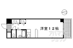 阪急京都本線 大宮駅 徒歩9分の賃貸マンション 3階ワンルームの間取り