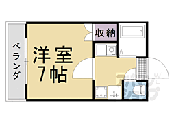 JR山陰本線 二条駅 徒歩9分の賃貸マンション 1階1Kの間取り