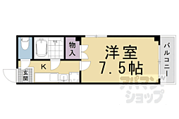ピースフル京都 4階1Kの間取り