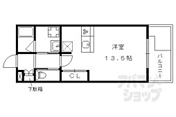 JR山陰本線 梅小路京都西駅 徒歩3分の賃貸アパート 1階ワンルームの間取り