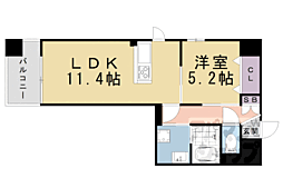 ＶＡＩＬ京都御苑 608 6階1LDKの間取り