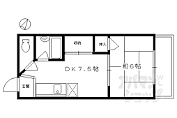 JR東海道・山陽本線 西大路駅 徒歩24分の賃貸マンション 5階1DKの間取り