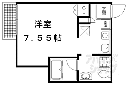 京都市営烏丸線 鞍馬口駅 徒歩19分の賃貸マンション 2階1Kの間取り