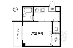 阪急京都本線 大宮駅 徒歩5分の賃貸マンション 4階1Kの間取り