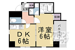 ＡＬＢＡ烏丸御池 9階1DKの間取り