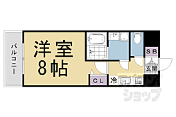 JR東海道・山陽本線 西大路駅 徒歩17分の賃貸マンション 3階1Kの間取り