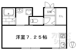 JR東海道・山陽本線 西大路駅 徒歩19分の賃貸マンション 2階ワンルームの間取り