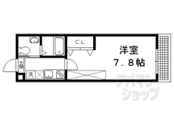 京福電気鉄道北野線 北野白梅町駅 徒歩15分の賃貸マンション 1階1Kの間取り